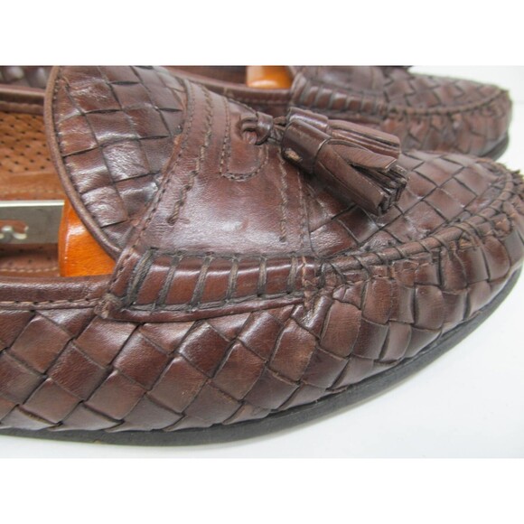 Allen Edmonds Tobago Mens Brown Leather Woven Tassel Loafers Size US 10.5 D main image 9